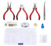 SEWOART Coffret de 768 Accessoires pour Création de Bijoux Pinces Brucelles et Aiguilles Boîte Plastique 15 Compartiments Matériel Complet pour Bricolage et Réparation de Bijoux