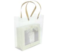 SEWOART Coffret Présent Décoratif pour Saint-Valentin et Mariage Boîte en Carton Rigide Ivoire Paquet à Main Ruban en Satin et Carte Incluse Boîte de Demoiselle D’Honneur Élégante pour