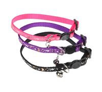 SEWOART Collier Réfléchissant pour Chat en Tissu Doux Décoratif avec Cercle 3 Tailles Noir