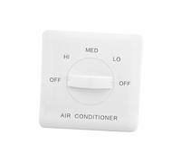 SEWOART Contrôleur de Ventilateur de Panneau Blanc en ABS et Protection Anti-chocs Interrupteur Triple Vitesse Compatible pour Climatisation Centrale Ventilo-convecteur