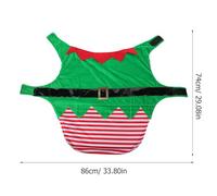 SEWOART Costume de Noël pour Chien XXL Tenue de Fête Verte pour Animaux Vêtement pour Promenade et Célébrations