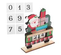 SEWOART Décoration De Noël Décor De Noël Camion Rouge Compte à Rebours Jusqu'à Noël Décorations De Noël D'intérieur Décor De De Noël Calendrier De L'avent GNOME 2024 en Bois Green