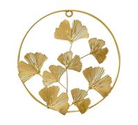 SEWOART Décoration Murale en Fer Doré Ginkgo Feuille Suspendue 1 Pièce, Ornement Géométrique Nordique, Artisanat Suspendu pour Salon, Balcon et Chambre, Décoration Métal Moderne