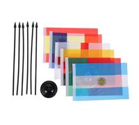 SEWOART Ensemble de 6 Mini Drapeaux de Bureau 2026 avec Support Plastique Noir, Drapeaux Français, Espagnol, Anglais, Argentin, Allemand et Portugais, Décoration de Table Réutilisable