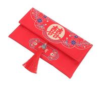 SEWOART Enveloppe Rouge Chinoise Tissu pour Mariage Poche Porte-monnaie Festive Motif Traditionnel pour Cadeaux et Occasions Spéciales