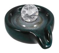 SEWOART Fontaine Cascade en Céramique pour Jardin et Intérieur, Sortie D’Eau Décorative Boule Cristal Vert Paon, Accessoire de Fontaine Remplaçable pour Décoration Paysagère, Pièce