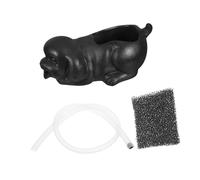 SEWOART Fontaine Céramique Cascade avec Statue Chien Écoulant pour Aquarium et Bassin Jarre Circulante Décorative pour Plantes Vertes Décor Intérieur et Extérieur