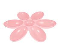 SEWOART Gamelle pour Chat en Plastique Multifonction De Pétale 6 Compartiments, Coloris Rose, Plateau De Rangement Anti-Vole pour Chien Et Chat, Adapté Aux Animaux Domestiques