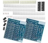 SEWOART Kit d'Entraînement à la Soudure Électronique 2 Pièces Plaque à Souder Compacte Composants Smd à Monter Soi-Même Matériel Pédagogique Portable pour Apprentissage Pratique du