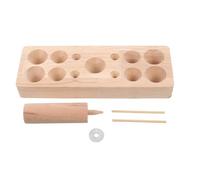 SEWOART Kit Moules à Cônes de Moxa en Bois 13 Trous, Outil Fabrication Cônes Moxibustion 1-3,2 Cm, 1 Moule Long 2 Tiges Démoulage, pour Usage Domestique Bien-être Acupuncture