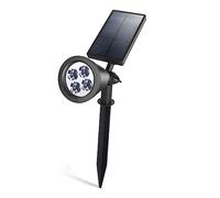 SEWOART Lampe Solaire Jardin Extérieur Leds Étanche avec Panneau Solaire Rotatif pour Éclairage Chemins Pelouse et Mur Spot Lumineux Décoratif à Enfoncer Au Sol ou Au Mur