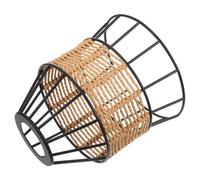 SEWOART Lampshade Rustique Corde de Papier Tressé Abat-jour Vintage Fer Forgé Remplacement pour Lampe Suspendue Diffuseur de Lumière Doux pour Salon