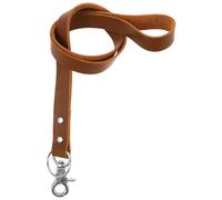 SEWOART Lanière Porte-badge en Cuir Marron Clair, Cordon Tour de Cou Robuste avec Fermoir Métallique Détachable, Porte-cartes D'identité et Clés pour Bureau, Style Vintage Ergonomique