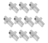 SEWOART Lot de 10 Pendentifs en Acier Inoxydable Forme Croix Miroir, Décorations Collier Diy, Breloques Bijoux Chrétiens Métalliques, Accessoires Artisanaux pour Bracelets, Bijoux Croix