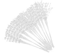 SEWOART Lot de 100 Bâtonnets de Perles Blanches 3 Mm pour Décoration Mariage, Guirlandes et Bouquets Diy, Accessoires Perlés pour Centres de Table, Ornements de Vase et Création de Bijoux