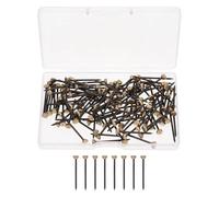 SEWOART Lot de 120 Clous pour Cadres Photo en Acier Noir, Tête Ronde, Boîte de Rangement, Clous Suspendre Murale pour Accrocher Tableaux, Photos et Décorations Murales à Domicile