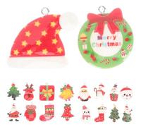 SEWOART Lot de 18 Breloques de Bijoux de Noël en Résine Anneau Suspendu Petits Charmes Fantaisie pour Collier et Bracelet Décoration DIY Festive pour Arbre de Noël et Créations