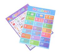 SEWOART Lot de 2 Affiches Éducatives A3 pour Garçon et Filles - Alphabet Anglais et Chiffres - Graphiques de Classe Dynamiques en Papier - Décoration Murale pour Maternelle et Activités