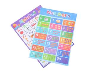 SEWOART Lot de 2 Affiches Éducatives A3 pour Garçon et Filles - Alphabet Anglais et Chiffres - Graphiques de ynamiques en Papier - Décoration Murale pour Maternelle et Activités