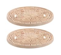 SEWOART Lot de 2 Appliques en Bois Brut Sculpté 20X20 CM Style Européen Floral Décoration Murale Meubles Rustique Ornements Artisanaux pour Têtes de Lit Portes et Armoires