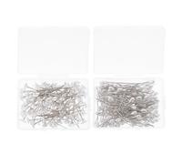SEWOART Lot de 2 Boîtes D’Épingles à Coudre Droites 100 Pièces Chacune Épingles à Têtes Uniques Blanches et Diamantées Accessoires Couture pour Bricolage Décoration de Fleur et DIY