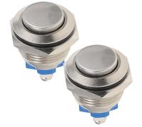 SEWOART Lot de 2 Boutons de Sonnette de Remplacement 16 MM Réarmement Automatique Voyant LED Intégré Bouton-Poussoir Filaire Facile à Installer Adapté pour Porte et Carillon Domestique