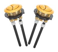 SEWOART Lot de 2 Boutons-poussoirs Doubles Dorés pour Réservoir de Toilette, Diamètre Intérieur 38 Mm, Accessoires de Chasse D'eau pour Remplacement de Toilette, Usage Maison et
