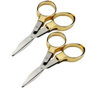 SEWOART Lot de 2 Ciseaux Multifonctions Pliables en Acier Inoxydable Doré, Mini Ciseaux Coupe-fil Compacts et Sécurisés, Maison, la Couture Loisirs Créatifs