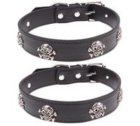SEWOART Lot De 2 Colliers pour Animaux De Compagnie Halloween Motif Tête De Mort Réglables pour Chiens Et Chats