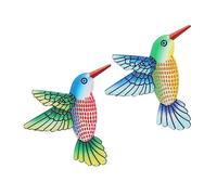 SEWOART Lot de 2 décorations murales Vivid Birds en fer pour colibris décoration murale en métal pour salon