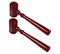 SEWOART Lot de 2 Marteaux du Juge en Bois Rouge, Maillets de Tribunal 20 Cm, Accessoires pour Vente aux Enchères et Costume Juge, Marteaux Légers et Résistants pour Bureau et Cosplay