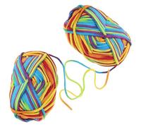 SEWOART Lot de 2 Pelotes de Laine Arc-en-Ciel Multicolore Fil à Crocheter Souple en Coton Multifonctionnel pour Tricot Crochet et Loisirs Créatifs pour Couture Domestique et Créations