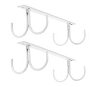 SEWOART Lot de 2 Porte-tasses Suspendus en Fer Blanc 4 Crochets, Support Mug sous Meuble Cuisine, Organisateur pour Placard, Rangement Pratique et Gain de Place, Usage Polyvalent