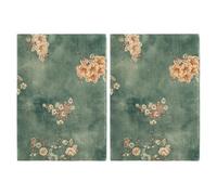 SEWOART Lot de 2 Protège-livres A5 en Tissu Imprimé Fleurs, Couverture Ajustable en Tissu Doux pour Cahiers et Agendas, Accessoire Pratique pour Amoureux de Reliure et Protection Papier