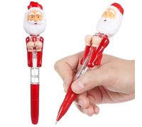 SEWOART Lot de 2 Stylos à Bille Père Noël pour Étudiants, en Plastique, Encre Bleue, de Décompression pour Noël, Accessoires de Fête et Papeterie Scolaire Couleur Couleur Aléatoire