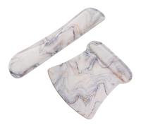 SEWOART Lot de 2 Tapis de Souris et Repose-Poignets pour Clavier en Mousse à Mémoire Antidérapants Blanc Marbré Confortable et Ergonomique pour Bureau Gaming et Usage Quotidien