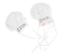 SEWOART Lot De 2 Toques De Chef en Peluche Miniatures Mignonnes Accessoires pour Maison De Poupée Costumes De Chef Fournitures De Cuisine Mini Toque De Cuisine Blanche