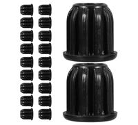 SEWOART Lot de 20 Capuchons de Douille de Roulette en Plastique Noir pour Chaise de Bureau, Inserts de Tige Pivotants Solide, Manchons de Remplacement pour Roulettes de Chaises de Bureau