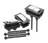 SEWOART Lot de 3 Boutons-poussoirs Double Chasse D'eau Rectangulaires en Plastique Noir, Pièce de Rechange pour Réservoir de Toilettes, Accessoires Wc pour Contrôle Précis et Économie