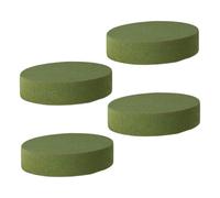 SEWOART Lot de 4 Blocs de Mousse Ronds Verts Absorbants pour Fleurs Fraîches et Artificielles Diamètre 165 CM Briques de Mousse pour Arrangements Floraux Mariage et Décoration
