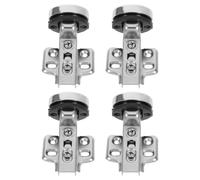 SEWOART Lot de 4 Charnières de Porte Vitrée à Fermeture Douce Charnières Invisibles en Acier Laminé à Froid et Abs pour Armoires Cuisine avec Système Amortisseur Installation Facile