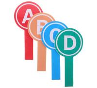 SEWOART Lot de 4 Palettes de Vote en Mousse Réutilisables Abcd, Légères et Effaçables à Sec, Couleurs Vives pour Enchères, Activités Scolaires et Événements Participatifs