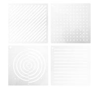 SEWOART Lot de 4 pochoirs acryliques pour broderie sashiko : gabarits géométriques pour le quilting à la main, pochoirs transparents à motifs sashiko, 20 x 10 cm.