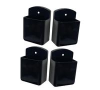 SEWOART Lot de 4 Supports de Télécommande Muraux Adhésifs en Plastique Noir, Organisateur Mural Compact pour Rangement de Télécommandes de Climatiseur et Petits Objets, Support