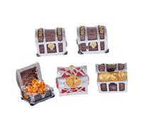 SEWOART Lot de 5 Boîtes à Trésors D'aquarium Décoratives en Résine, Mini Coffres au Trésor, Ornement pour Paysage D'aquarium, Décoration Immersive pour Aquarium, Style Aléatoire