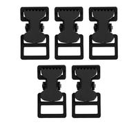 SEWOART Lot de 5 Boucles de Fixation à Dégagement Rapide en Métal 2 Mm Épaisseur 27 Mm Largeur, Pince à Sangle Noire Renforcée pour Couture, Paquet et Ceintures, Boucles de Sécurité