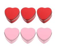 SEWOART Lot de 6 Boîtes en Métal de Cœur Boîtes à Bonbons et Rangement en Fer-Blanc Couvercle Plat Rouge et Rose Dimensions 60 X 59 X 27 MM pour Saint-Valentin Mariage et DIY