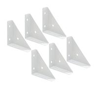 SEWOART Lot de 6 Équerres D'angle Renforcées Blanches Grand Format, Supports Métalliques Triangulaires Robustes pour Meubles, Quincaillerie D'assemblage Multi-usages, pour Coins
