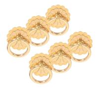 SEWOART Lot de 6 Poignées de Tiroir en Laiton Massif Vintage Anneaux Ronds de 30 MM Couleur Dorée Poignées Rétro pour Commode Armoire et Meubles Cuisine Accessoires Décoratifs