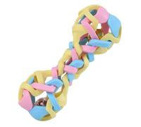 SEWOART Macaron Bone Stick Wear Resistant Chewing Toy with Bell for Dogs Compact Puppy Accessory for Molar Health